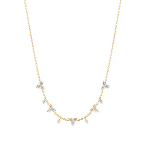 LIFE BOUQUET NECKLACE 242507/012 GOLD & WHITE CZ