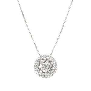 LIFE BOUQUET STERLING SILVER NECKLACE 242508/010 WHITE CZ SEMI SPHERE
