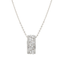 Load image into Gallery viewer, LIFE BOUQUET STERLING SILVER NECKLACE 242509/010 WHITE RING PENDANT CZ

