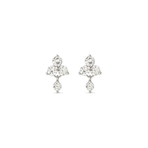 LIFE BOUQUET EARRINGS 242510/010 SILVER & WHITE CZ STUDS