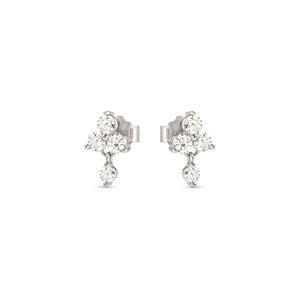 LIFE BOUQUET EARRINGS 242510/010 SILVER & WHITE CZ STUDS