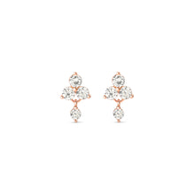 Load image into Gallery viewer, LIFE BOUQUET EARRINGS 242510/011 ROSE GOLD &amp; WHITE CZ STUDS
