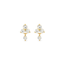 Load image into Gallery viewer, LIFE BOUQUET EARRINGS 242510/012 GOLD &amp; WHITE CZ STUDS
