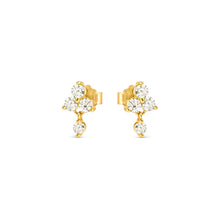 Load image into Gallery viewer, LIFE BOUQUET EARRINGS 242510/012 GOLD &amp; WHITE CZ STUDS
