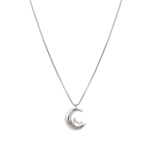Load image into Gallery viewer, DREAMS BEATS NECKLACE 242602/022 STERLING SILVER MOON WITH CZ
