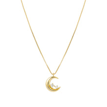 Load image into Gallery viewer, DREAMS BEATS NECKLACE 242602/024 GOLD MOON WITH CZ
