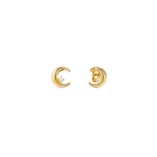 Load image into Gallery viewer, DREAMS BEATS EARRINGS 242603/024 GOLD MOONS WITH CZ
