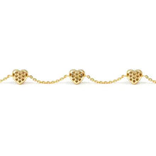 Load image into Gallery viewer, LIFEPOETRY BRACELET 242703/006 GOLD &amp; WHITE CZ HEART PENDANTS
