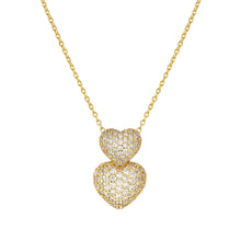 Load image into Gallery viewer, LIFEPOETRY NECKLACE 242706/006 GOLD &amp; WHITE CZ DOUBLE HEART
