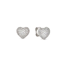 Load image into Gallery viewer, LIFEPOETRY EARRINGS 242707/004 STERLING SILVER &amp; WHITE CZ HEARTS
