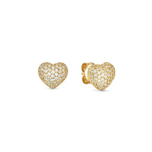Load image into Gallery viewer, LIFEPOETRY EARRINGS 242707/006 GOLD &amp; WHITE CZ HEARTS
