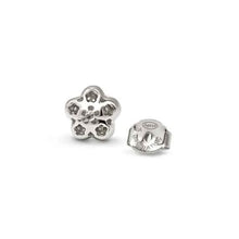 Load image into Gallery viewer, LIFEPOETRY EARRINGS 242707/010 STERLING SILVER &amp; WHITE CZ FLOWERS
