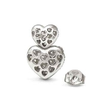 Load image into Gallery viewer, LIFEPOETRY EARRINGS 242708/004 STERLING SILVER &amp; WHITE CZ DOUBLE HEART
