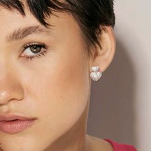 Load image into Gallery viewer, LIFEPOETRY EARRINGS 242708/006 GOLD &amp; WHITE CZ DOUBLE HEART

