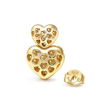 Load image into Gallery viewer, LIFEPOETRY EARRINGS 242708/006 GOLD &amp; WHITE CZ DOUBLE HEART
