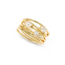 Load image into Gallery viewer, MY REBEL ART RING 242802/012 GOLD &amp; WHITE CZ
