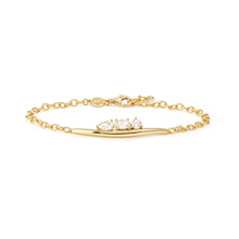 Load image into Gallery viewer, MY REBEL ART BRACELET 242803/012 GOLD CHAIN &amp; WHITE CZ

