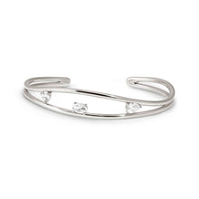Load image into Gallery viewer, MY REBEL ART BRACELET 242804/010 SILVER OPEN BANGLE &amp; WHITE CZ
