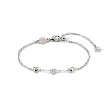 Load image into Gallery viewer, PRECIOUS MOVES BRACELET 243205/004 SILVER HEARTS WITH PAVÉ CZ
