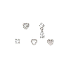 Load image into Gallery viewer, PRECIOUS MOVES EARRINGS 243215/004 SILVER MIXED STUDS CZ
