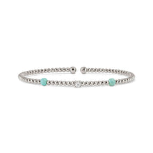 Load image into Gallery viewer, SIREN DREAM OPEN BANGLE 243307/003 SILVER, TURQUOISE &amp; WHITE CZ
