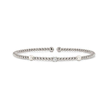 Load image into Gallery viewer, SIREN DREAM OPEN BANGLE 243307/007 SILVER, WHITE PEARL &amp; WHITE CZ
