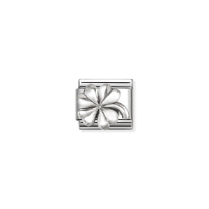 COMPOSABLE CLASSIC LINK 330101/96 FOUR LEAF CLOVER IN SILVER