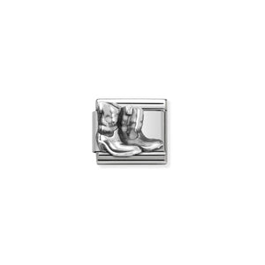 COMPOSABLE CLASSIC LINK 330110/24 COWBOY BOOTS IN SILVER