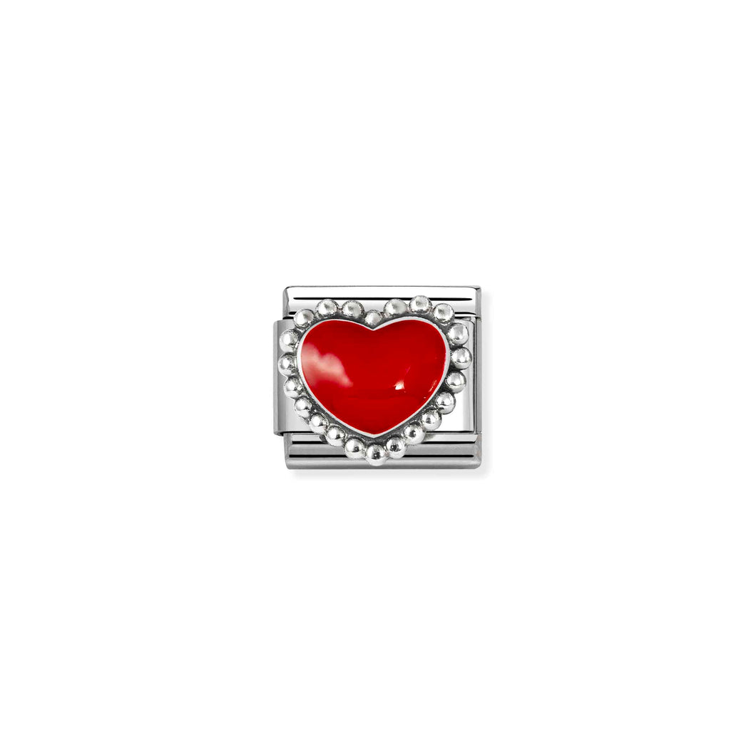 COMPOSABLE CLASSIC LINK 330204/39 RED HEART IN 925 SILVER & ENAMEL