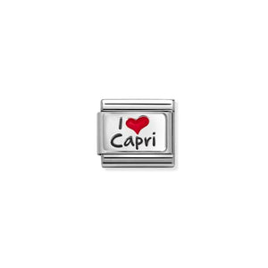 COMPOSABLE CLASSIC LINK 330209/41 I LOVE CAPRI HEART IN 925 SILVER & ENAMEL