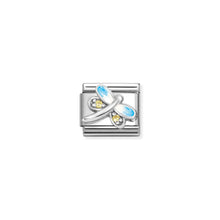 Load image into Gallery viewer, COMPOSABLE CLASSIC LINK 330321/10 DRAGONFLY WITH BLUE ENAMEL IN 925 SILVER &amp; CZ
