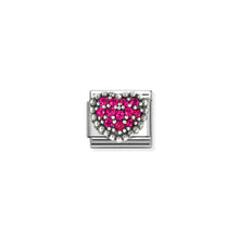 Load image into Gallery viewer, COMPOSABLE CLASSIC LINK 330327/08 HEART IN 925 SILVER &amp; RED CZ
