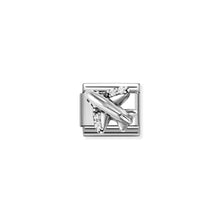 Load image into Gallery viewer, COMPOSABLE CLASSIC LINK 330327/19 WHITE AEROPLANE IN 925 SILVER &amp; CZ
