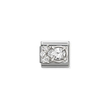 Load image into Gallery viewer, COMPOSABLE CLASSIC LINK 330329/01 WHITE CZ TEARDROP IN SILVER
