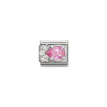 Load image into Gallery viewer, COMPOSABLE CLASSIC LINK 330329/08 WHITE &amp; PINK CZ TEARDROP IN SILVER
