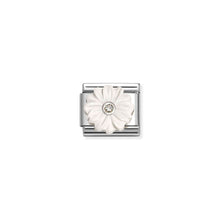 Load image into Gallery viewer, COMPOSABLE CLASSIC LINK 330512/23 WHITE FLOWER IN SILVER &amp; CZ

