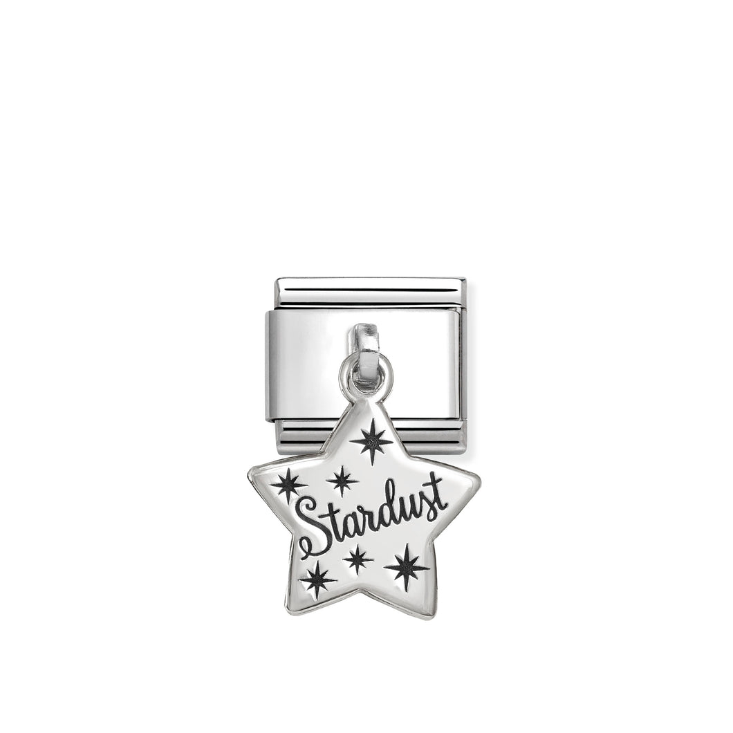 COMPOSABLE CLASSIC LINK 331811/15 STARDUST PENDANT CHARM IN SILVER