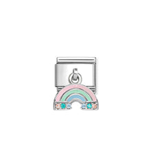 Load image into Gallery viewer, COMPOSABLE CLASSIC LINK 331815/17 RAINBOW PENDANT CHARM IN SILVER
