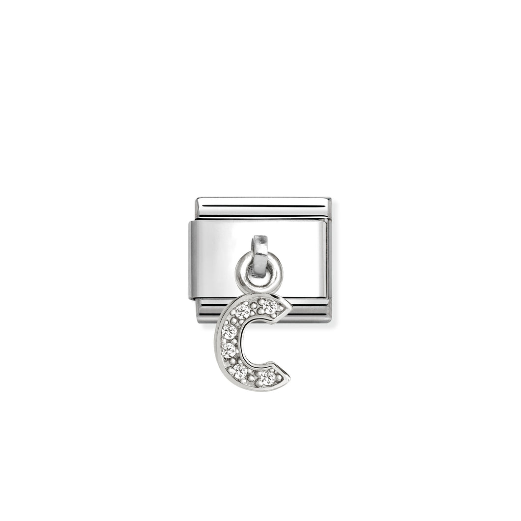 COMPOSABLE CLASSIC LINK 331818/03 LETTER C CHARM IN SILVER AND CZ