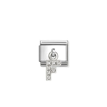 Load image into Gallery viewer, COMPOSABLE CLASSIC LINK 331818/06 LETTER F CHARM IN SILVER AND CZ
