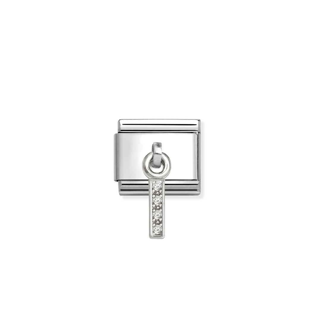 COMPOSABLE CLASSIC LINK 331818/09 LETTER I CHARM IN SILVER AND CZ