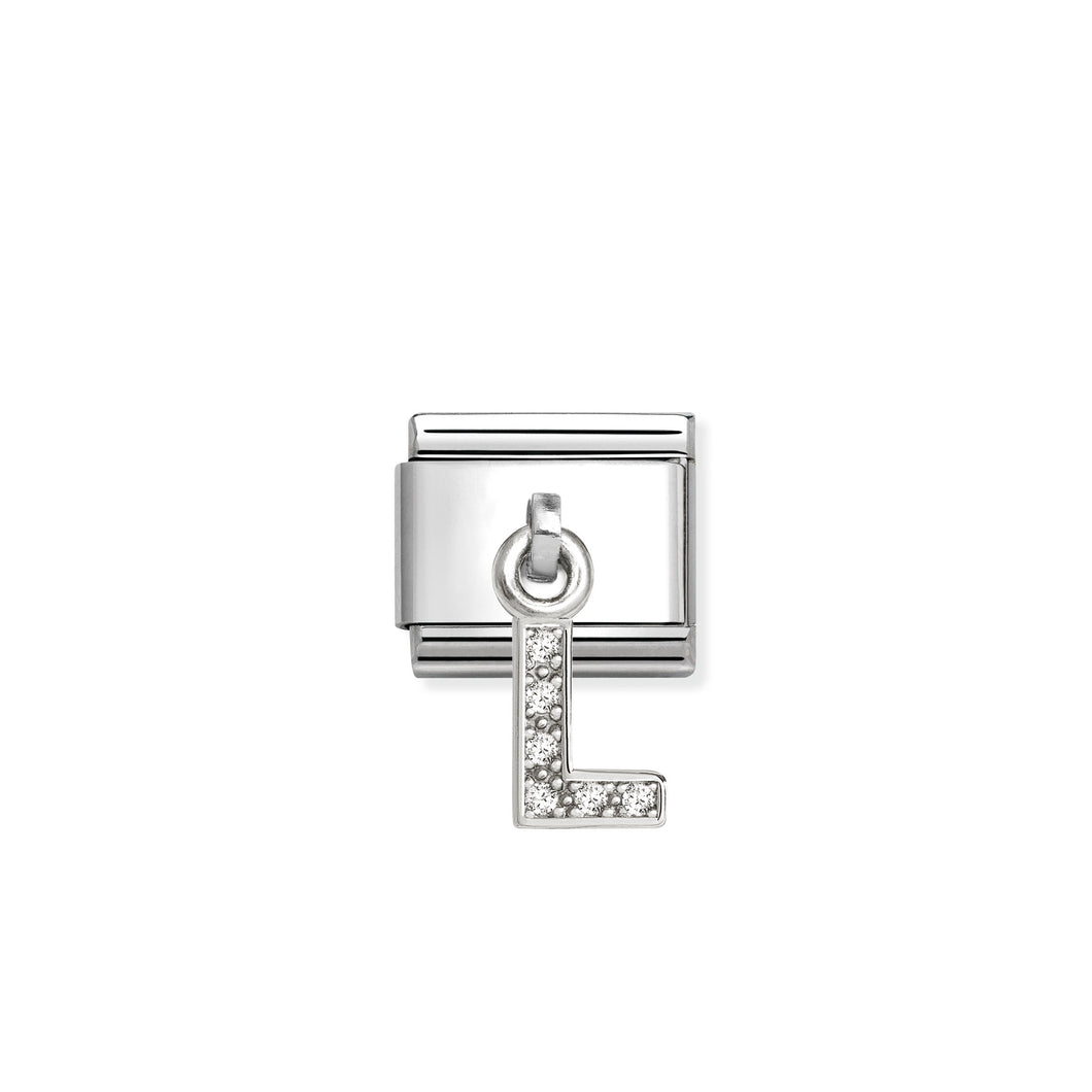 COMPOSABLE CLASSIC LINK 331818/12 LETTER L CHARM IN SILVER AND CZ