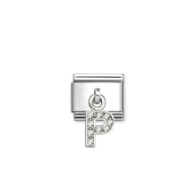 Load image into Gallery viewer, COMPOSABLE CLASSIC LINK 331818/16 LETTER P CHARM IN SILVER AND CZ
