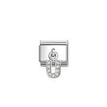 Load image into Gallery viewer, COMPOSABLE CLASSIC LINK 331818/21 LETTER U CHARM IN SILVER AND CZ
