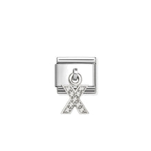 Load image into Gallery viewer, COMPOSABLE CLASSIC LINK 331818/24 LETTER X CHARM IN SILVER AND CZ
