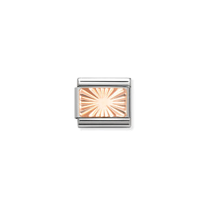 COMPOSABLE CLASSIC LINK 430101/56 ETCHED DETAIL PLATE IN 9K ROSE GOLD