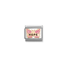 Load image into Gallery viewer, COMPOSABLE CLASSIC LINK 430202/50 FUCHSIA HOPE BUTTERFLY IN 9K ROSE GOLD
