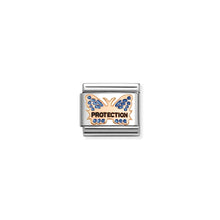 Load image into Gallery viewer, COMPOSABLE CLASSIC LINK 430202/51 BLUE PROTECTION BUTTERFLY IN 9K ROSE GOLD
