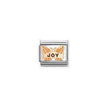 Load image into Gallery viewer, COMPOSABLE CLASSIC LINK 430202/52 ORANGE JOY BUTTERFLY IN 9K ROSE GOLD &amp; ENAMEL
