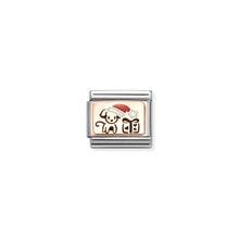 Load image into Gallery viewer, COMPOSABLE CLASSIC LINK 430204/07 PUPPY WITH SANTA HAT &amp; GIFT IN 9K ROSE GOLD

